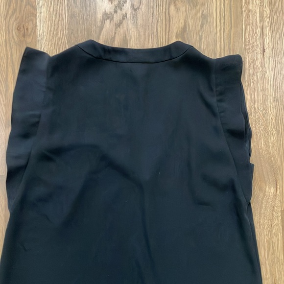 White House Black Market Women's Black Polyester V-Neck Sleeveless Top Shirt - Picture 4 of 7